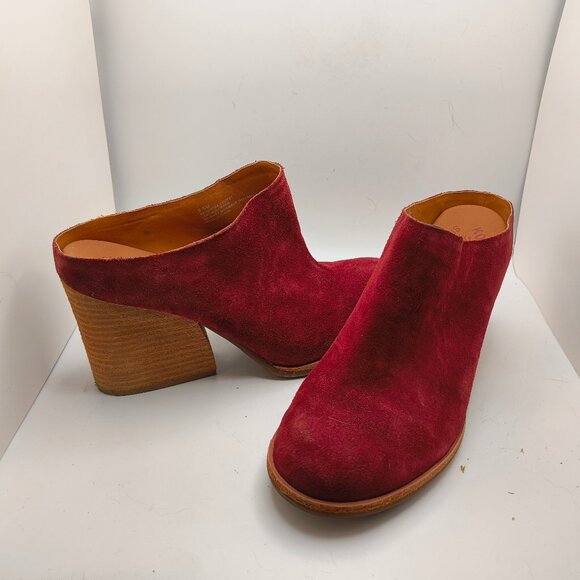 Wine Suede (dark red) Kork-Ease Mule Heels, size 8.5 - Picture 5 of 5
